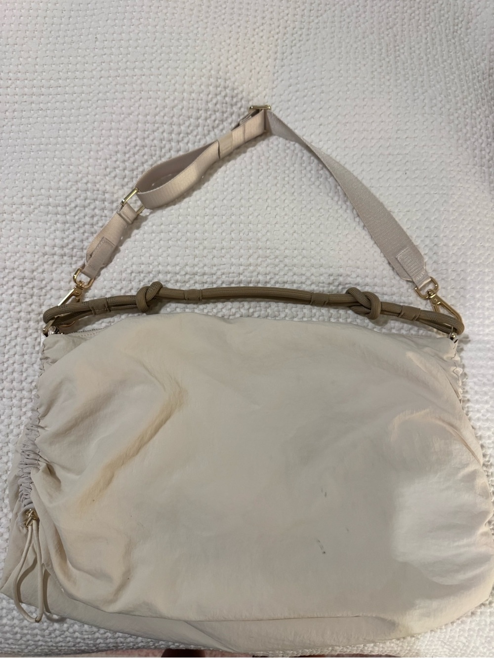 lululemon athletica Cream Shoulder Bag with Tan Trim and Gold Hardware - Picture 5 of 8